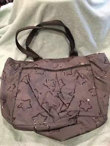 LeSportSac Gray Rockstar Tote w/Sequin Stars 12” x 7” x 11” Double Strap Handle - Picture 1 of 8