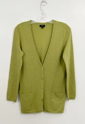 Cárdigan Suéter Talbots Pure Cashmere Verde Talla XS Preppy Clásico Carrera Foto 1 de 4
