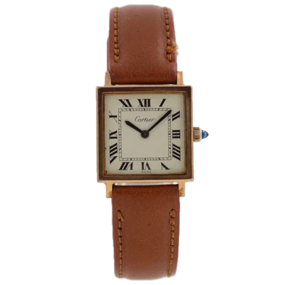 Reloj Pulsera Mecánico Vintage 22mm Cartier Pre-Must Damas Tanque Cuadrado Suizo Foto 1 de 4