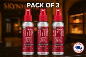 Spray de seda ligero Simply Stylin anti frizz recto para peluca sintética (paquete de 3) - Imagen 1 de 3