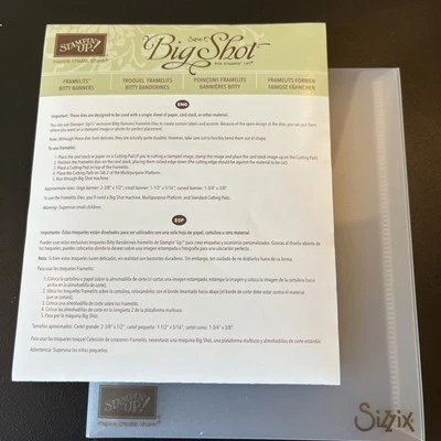 Stampin Up BITTY BANNERS Framelits Set of 3 Dies 129267  NEW - Image 1 of 4