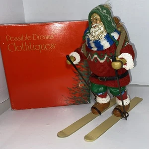 Clothtique Possible Dreams Skiing Santa 10” Christmas Statue 1995 - Picture 1 of 16