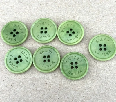 7 Lauren Ralph Lauren Green Plastic Replacement Buttons 20mm - Image 1 of 4