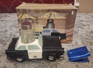 DWK Sheriff Jahreszeiten Salz & Pfefferstreuer mit Polizeiauto Halter S&P 2012 - Bild 1 von 13