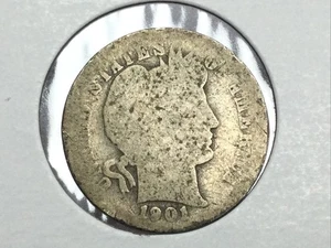 Barber Dime Halbschlüsselmünze 1901-S - Bild 1 von 2