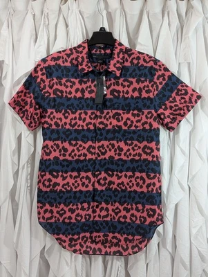 Marc by Marc Jacobs Rosa y Azul Marino Estampado Leopardo Algodón Manga Corta Talla L Foto 1 de 4