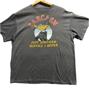 Looney Tunes Shirt Mens Extra Large Grey Sarcasm Just Another Service I Offer XL - Picture 1 of 15