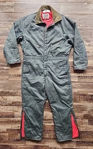 Vintage Walls Blizzard Pruf Men's Large Short Green Insulated Coveralls USA - Picture 1 of 17