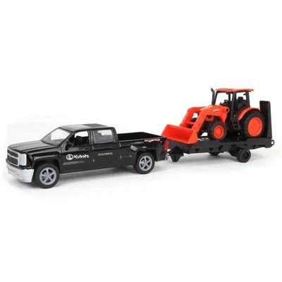 New Ray 1/43 Chevy Pickup Trailer Kubota M5-111 Tractor Loader SS-34213 - Image 1 of 4