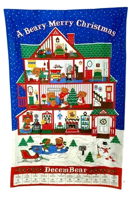 A Beary Merry Christmas Advent Calendar Fabric Panel Wall Hanging/Cranston  - Image 1 of 4