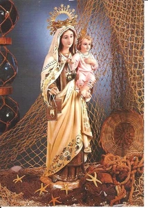 1 Postcard Our Lady of Mt. Carmel Virgin Virgen del Carmen Print Image - Picture 1 of 2