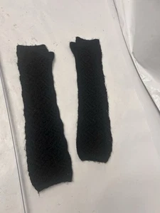 Schwarze Strickhandschuhe lang offen Finger unk Gr. Markenlos - Bild 1 von 5