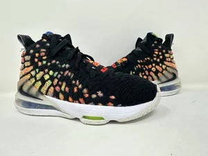 BQ5594 005  Nike LeBron 17 Mid James Gang Black Multicolor US Size 4Y GS - Picture 1 of 7