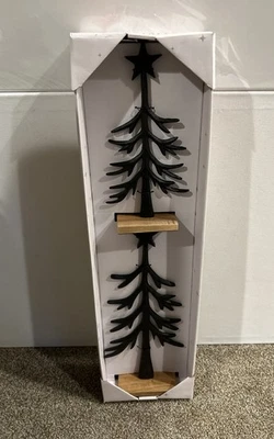 Merry Moments Two Metal Sculpted Matte Black Trees  Aldi FREE SHIPPING ✅ - Image 1 of 3