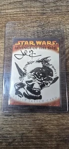2005 Topps Star Wars Revenge of the Sith Artist Sketch Card John McCrea Yoda 1/1 - Picture 1 of 6