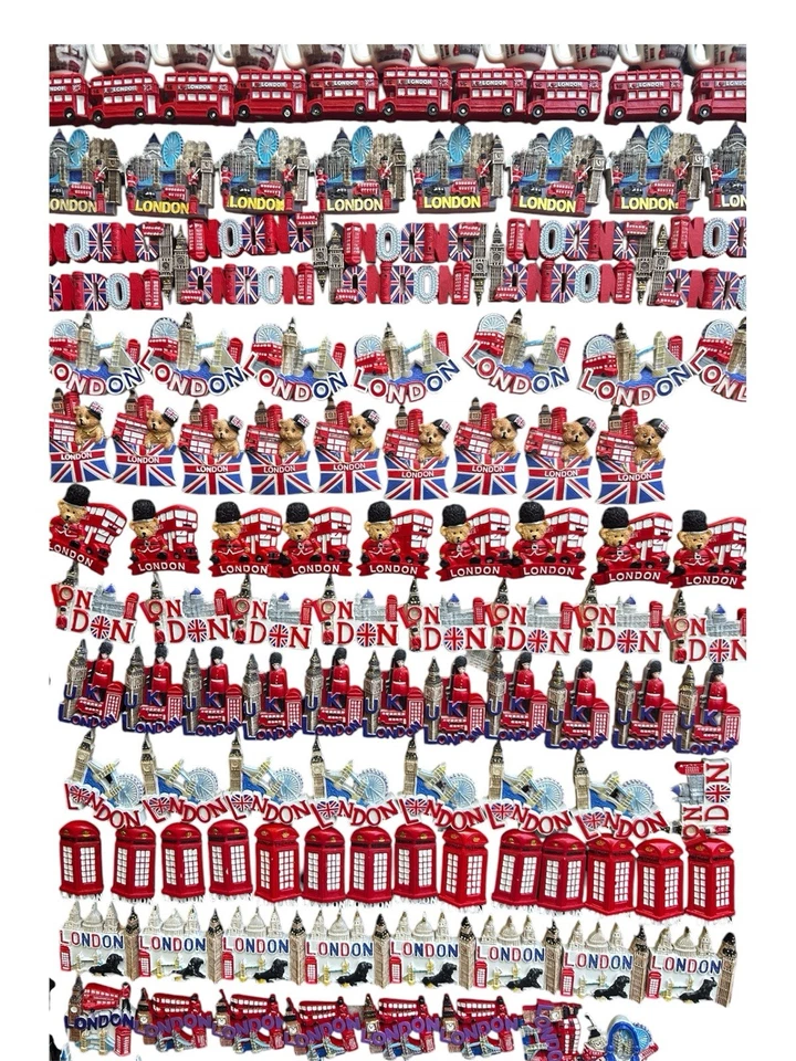 3D CERAMIC FRIDGE MAGNET LONDON ICONS SOUVENIR 12 pieces random Multipack UK sto - Image 1 of 1