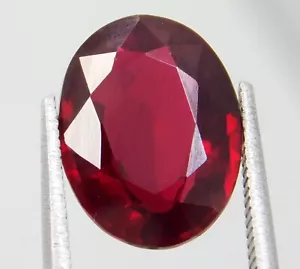 Granato Rodolite Rosso Lussuoso Naturale 8 Ct Taglio Ovale Pietra Preziosa "Certificata" - Foto 1 di 7