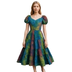 Ranch Maid 1950’s -60's Vintage Western Full Circle Dress Roses Size 9-10 - Picture 1 of 15