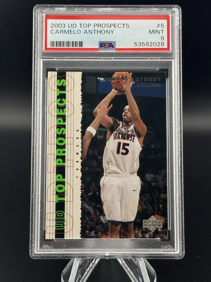 2003-04 Upper Deck UD Top Prospects - #5 Carmelo Anthony PSA 9 RC - Image 1 of 2