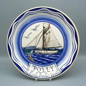 POOLE POTTERY ARTHUR BRADBURY POLLY TRAWLER 1906 10.5” DISPLAY PLATE RE-ISSUE A1 - Picture 1 of 9