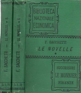 LE NOVELLE FRANCO SACCHETTI OTTAVIO GIGLI 1886 LE MONNIER 2 VOLUMI (WA141) - Picture 1 of 1