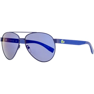 Gafas de sol unisex Lacoste lentes púrpuras borde completo marco piloto azul mate L185S 424 Foto 1 de 4