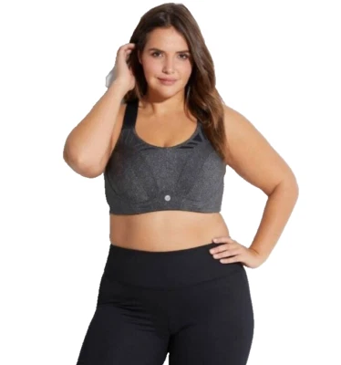 Sujetador deportivo Livi Active Lane Bryant para mujer alto impacto moldeado con aros 46D gris Foto 1 de 4