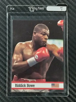 1993 Fax Pax U.K. Riddick Bowe #9 - Taby Card™ Grade MT 9 - Image 1 of 2