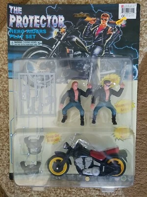 ¡NUEVO RARO VINTAGE 1997 THE PROTECTOR HERO RIDERS JUEGO FIGURAS MOTO! c40 Foto 1 de 2