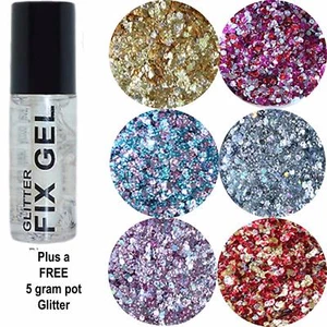 Stargazer - Fix Gel Fixative Body Glue -  plus FREE pot of 1mm Metallic Glitter - Picture 1 of 7