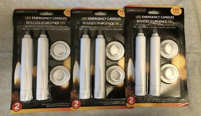 LED Emergency Candles 3 pack, 6 total, White LED Light, Uses AAA Batteries  - Image 1 of 2