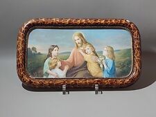 Antiker Holz Bilderrahmen um 1900 Jesus Foto mit Kindern