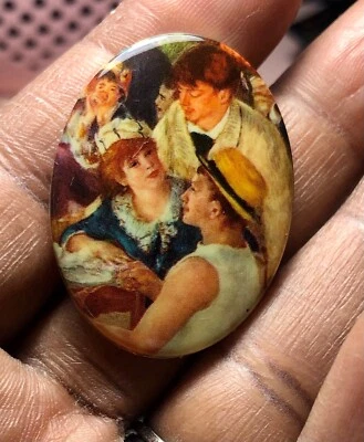 6 Vintage 40x30 Acrylic Lovers Decal Cameos - Image 1 of 2