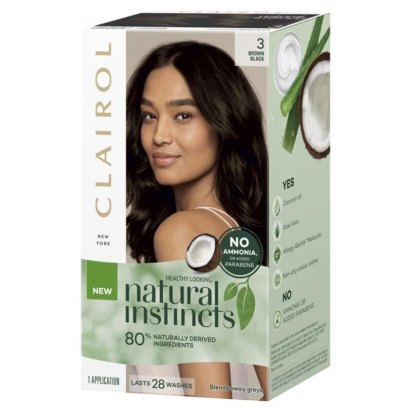 Natural Instincts 3 Ebony Mocha Brown Black Hair Dye  No Ammonia Vegan Glossy - Image 1 of 1