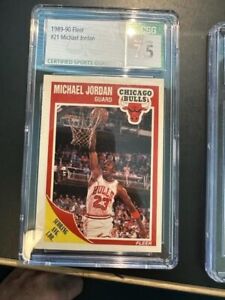 1989-90 FLEER MICHAEL JORDAN #21 CSG 7.5 NM+ GRADED BASKETBALL CHICAGO BULLS