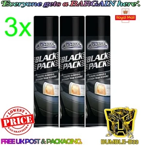 3x CAR PRIDE BLACK PACK PLASTICA PARAURTI RESTAURATORE SPRAY VALET FINITURE ESTERNE 300ml - Foto 1 di 1