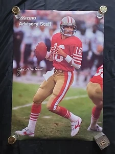 JOE MONTANA SAN FRANCISCO 49ERS 1980's Vintage POSTER Mizuno Rare - 28 X 19.5 - Picture 1 of 5