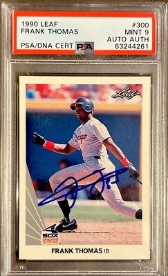 🔥⚾️Frank Thomas⚾️🔥 1990 Leaf AUTO Rookie Card RC  - PSA 9 Mint PSA/DNA  #300 - Image 1 of 4