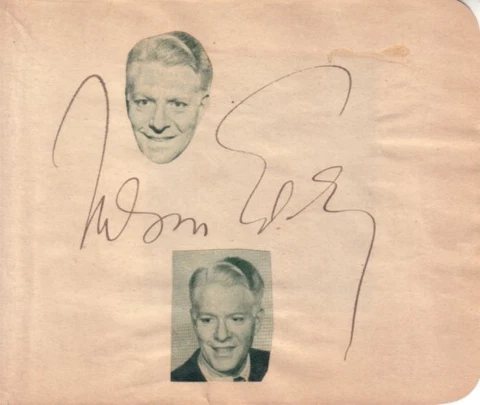 Nelson Eddy autographed signed vintage 4x5 inch autograph album or book page COA Cover