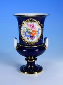 Meissen "Blumenbouquet kobalt/gold" kl. Henkel-Vase Pfeifferzeit 1924-1934 1.W. - Bild 1 von 4