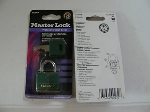 Master Lock Padlock Hardened Steel / Brass Lock with Keys NOS Green Vinyl 133DCM - Picture 1 of 1
