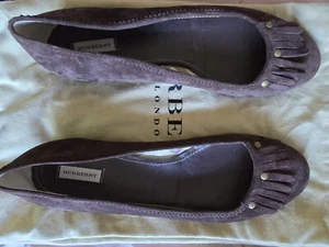 Burberry Ladies Leather Soled Shoes, Size 40, Brown Suede Pumps - Picture 1 of 9