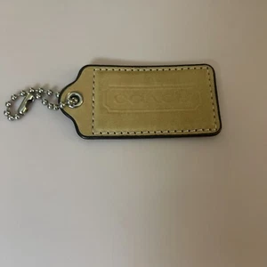 3" Large COACH TAN LEATHER KEY FOB BAG CHARM KEYCHAIN HANGTAG TAG - Picture 1 of 2