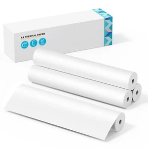 Papier Thermique A4 4 Rouleaux 8.27x11.69 Pouces 210mm de Largeur 22 Feuilles... - Photo 1/5