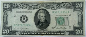 1950  $20 Green Seal Federal Reserve Note  B51712352A New York Fr*2062-B - Picture 1 of 6