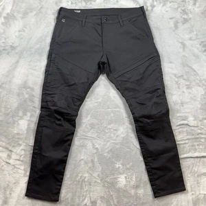 G Star Raw Jeans Men 34x30 Black Rackam Super Slim Moto Denim Zip Pockets - Picture 1 of 15