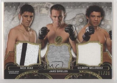 2014 Topps UFC Knockout Triple Threads Combo Relic /36 Nick Diaz Jake Shields - Image 1 of 2