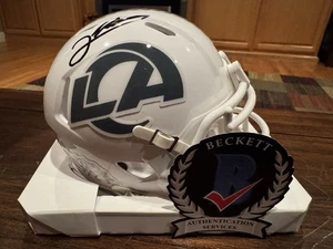 Mini casco Beckett Jared Verse autografato LA Rams bianco saluto al servizio - Foto 1 di 12
