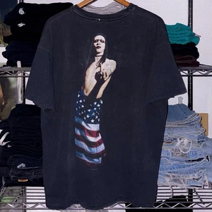 Vintage 90s 1998 Marilyn Manson - Hello My Name Is Double Sided Goth Band Tee - Bild 1 von 7