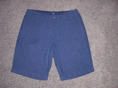 J. CREW Azul Mezcla Lino y Algodón Frente Plano Estilo Gramercy PANTALONES CORTOS Talla 32 Foto 1 de 3